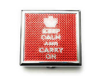 Keep Calm Bling Double Sided Metal Cigarette Case for Kings/ Wallet