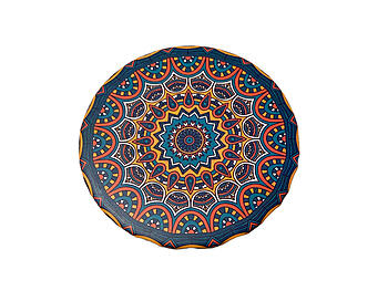 New Age Print Theme Round Folding Makeup Double Compact Mirror