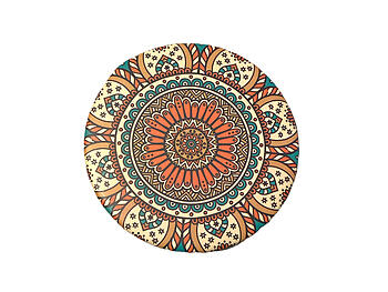 New Age Print Theme Round Folding Makeup Double Compact Mirror