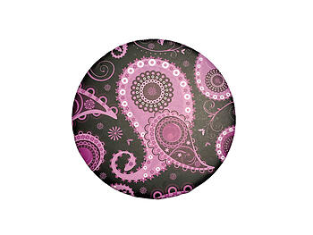 Colorful Paisley Print Theme Round Folding Makeup Double Compact Mirror