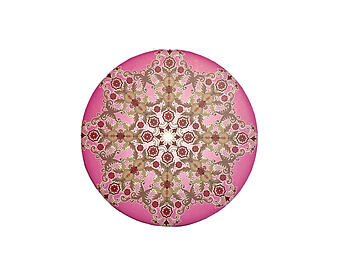 Colorful Paisley Print  Theme Round Folding Makeup Double Compact Mirror