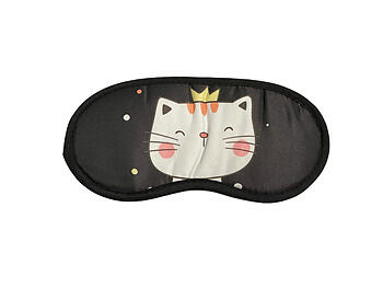 Cute Cat Theme Sleeping Mask w/ Elastic Back for Sleep or Travel