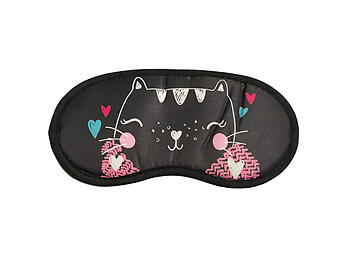 Cute Cat Theme Sleeping Mask w/ Elastic Back for Sleep or Travel