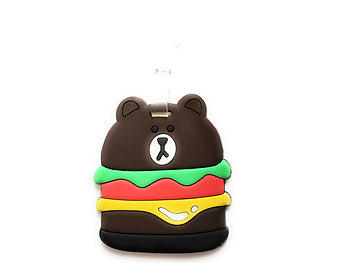 Hamburger Bear ~ Travel Suitcase ID Luggage Tag and Suitcase Label