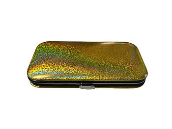 Gold Metallic Glitter 6 Pc Manicure Set in Padded Case