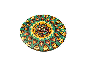 New Age Print Theme Round Folding Makeup Double Compact Mirror