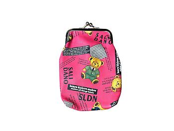 Pink Teddy Bear Large Snap Closure Coin Purse Wallet