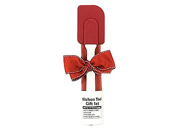 Red & White Silicone Trivet & Spatula Kitchen Tool Gift Set