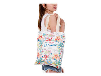 Flowers Multi-Purpose 100% Cotton Printed Fashion Canvas Tote Bag