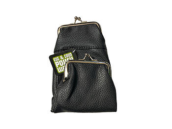 Black Cigarette Pouch Wallet with Snap Clasp Closure