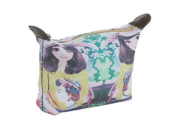 Anime Doll Face Print Vinyl Makeup Cosmetic Pouch Bag Accessory