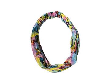 Tie Dye Butterflies Wide Cotton Stretch Headband Hair Accessory