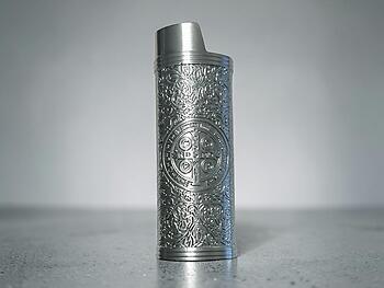 Dark Silver Constantine Metal Shell Lighter Case Cover Holder Fits Bic Lighters
