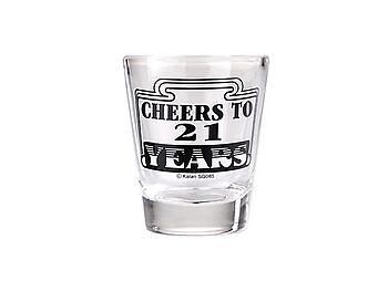 Cheers To 21 Years Shot Glass
