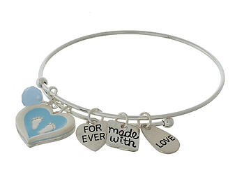 Forever Made With Love Maternity Charm Bangle Bracelet with Matching Bead
