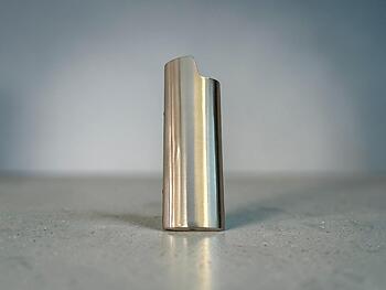 Silver Metal Shell Lighter Case Cover Holder Fits Bic Lighters