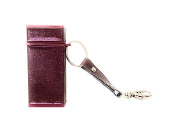 Dark Purple Glitter Portable Mini Pocket Ashtray Keychain with Handy Clip