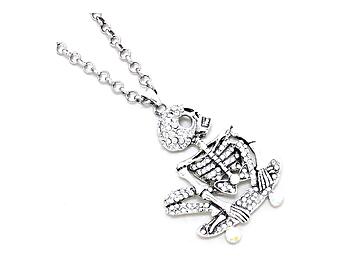 Halloween Skating Skeleton Pendant Necklace