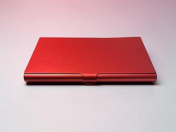 Red Metallic Thin Stainless Steel Business Card Case