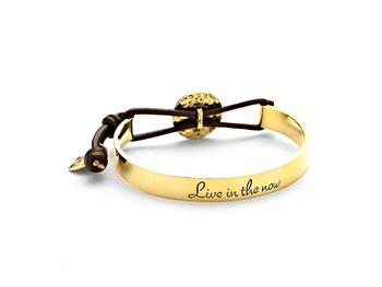 Live In The Now Goldtone Tree Charm Cuff Bracelet