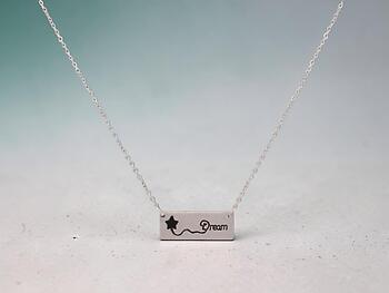 Worn Silver Tone Bar Stamped 