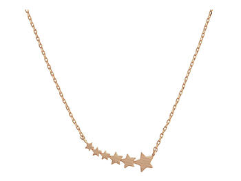 Rose Gold Dainty Metal Shooting Stars Pendant Necklace