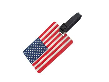 American flag ~ Travel Suitcase ID Luggage Tag and Suitcase Label
