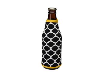 Black and Yellow Insulated Neoprene Bottle Koozie