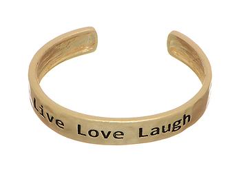 Live Love Laugh Message Cuff Style Bracelet
