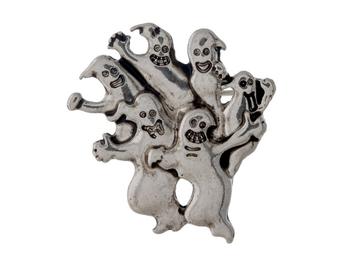 Burnished Silvertone Multi Ghost Halloween Pin & Brooch