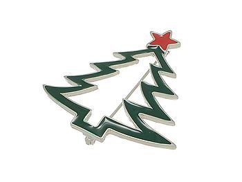 Enamel Decorated Christmas Tree Pin Brooch