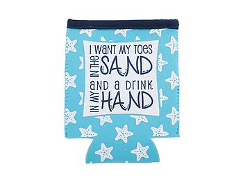 I Want My Toes In The Sand Neoprene Coozie
