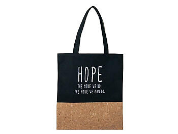 Black Hope ~ The More We Do Cork & Canvas Large Tote Bag