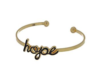 Goldtone Hope Cuff Bracelet