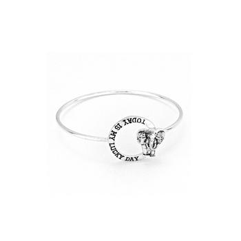 Elephant Bracelet Today Is My Lucky Day Inspirational Message Jewelry