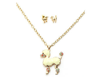 Colorful Shiny Gold Resin Bead Puppy Long Jewelry Set