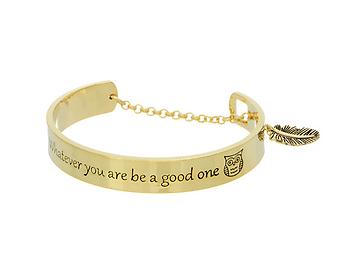 Goldtone Whatever You Are Be A Good One Message Toggle Bracelet