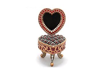 Red Deco Heart Picture Frame Jewelry Trinket Box