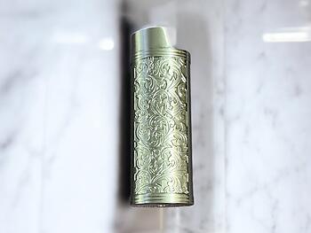 Dark Silver Filigree Metal Shell Lighter Case Cover Holder Fits Bic Lighters