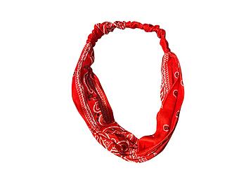 Red Paisley Wide Cotton Stretch Headband Hair Accessory