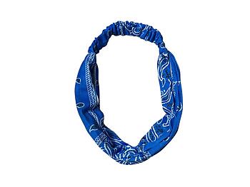 Blue Paisley Wide Cotton Stretch Headband Hair Accessory