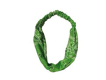 Green Paisley Wide Cotton Stretch Headband Hair Accessory