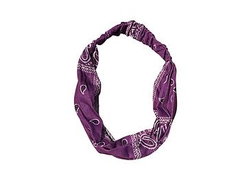 Purple Paisley Wide Cotton Stretch Headband Hair Accessory