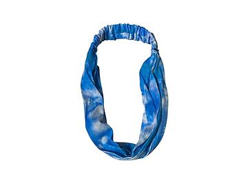 Blue Wide Cotton Gradient Tie Dye Stretch Headband Hair Accessory