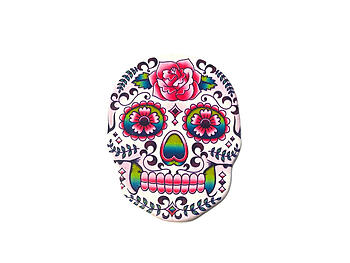 Colorful & Fun Sugar Skull Themed Makeup Double Compact Mirror