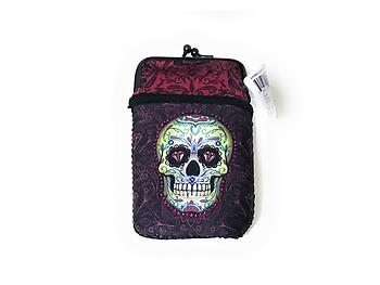 Rhinestone Design Neoprene Cigarette Pouch with Snap Clasp Closure