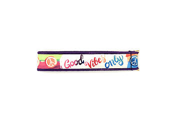 Good Vibes Only Fabric Statement Snap Hook Swivel Keychain