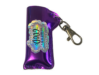 Bored Vinyl Iridescent Design Lighter Case Keychain With Patch