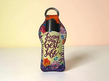 Best Life Neoprene Carabiner Keychain Lighter Case / Lip Balm Holder
