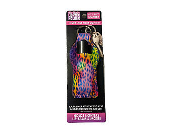 Animal Print Neoprene Carabiner Keychain Lighter Case / Lip Balm Holder